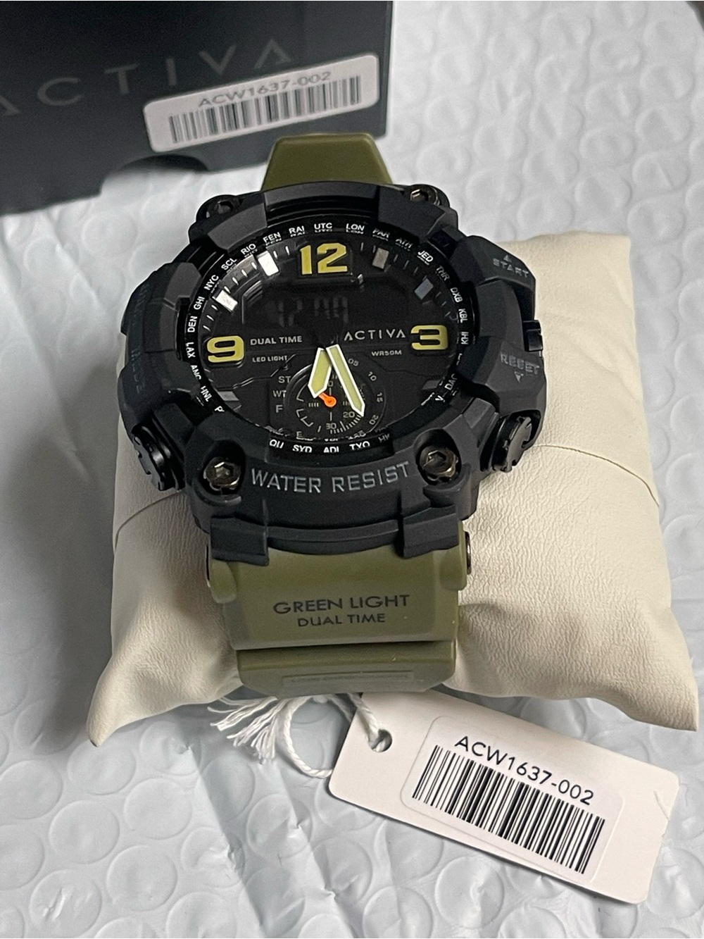 Activa - Invicta Men’s 56mm watch Black face and army green band